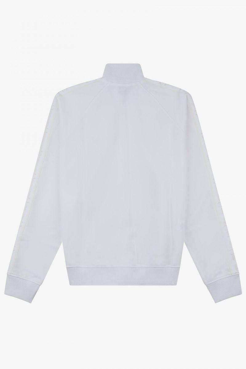 White Fred Perry Tonal Taped Track Men's Jackets | PH 1267VRWD